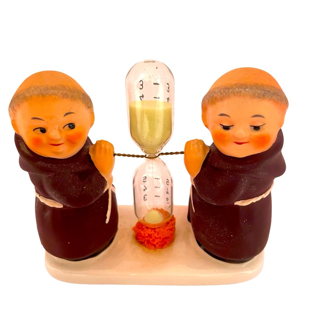 Vintage Friar Tucks Hourglass Timer Double Monk Egg Timer